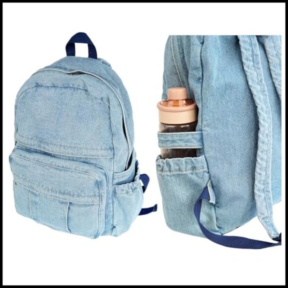 Denim Backpack Casual Daypack Retro Lightweight Travel Laptop Bag Classic main image 7